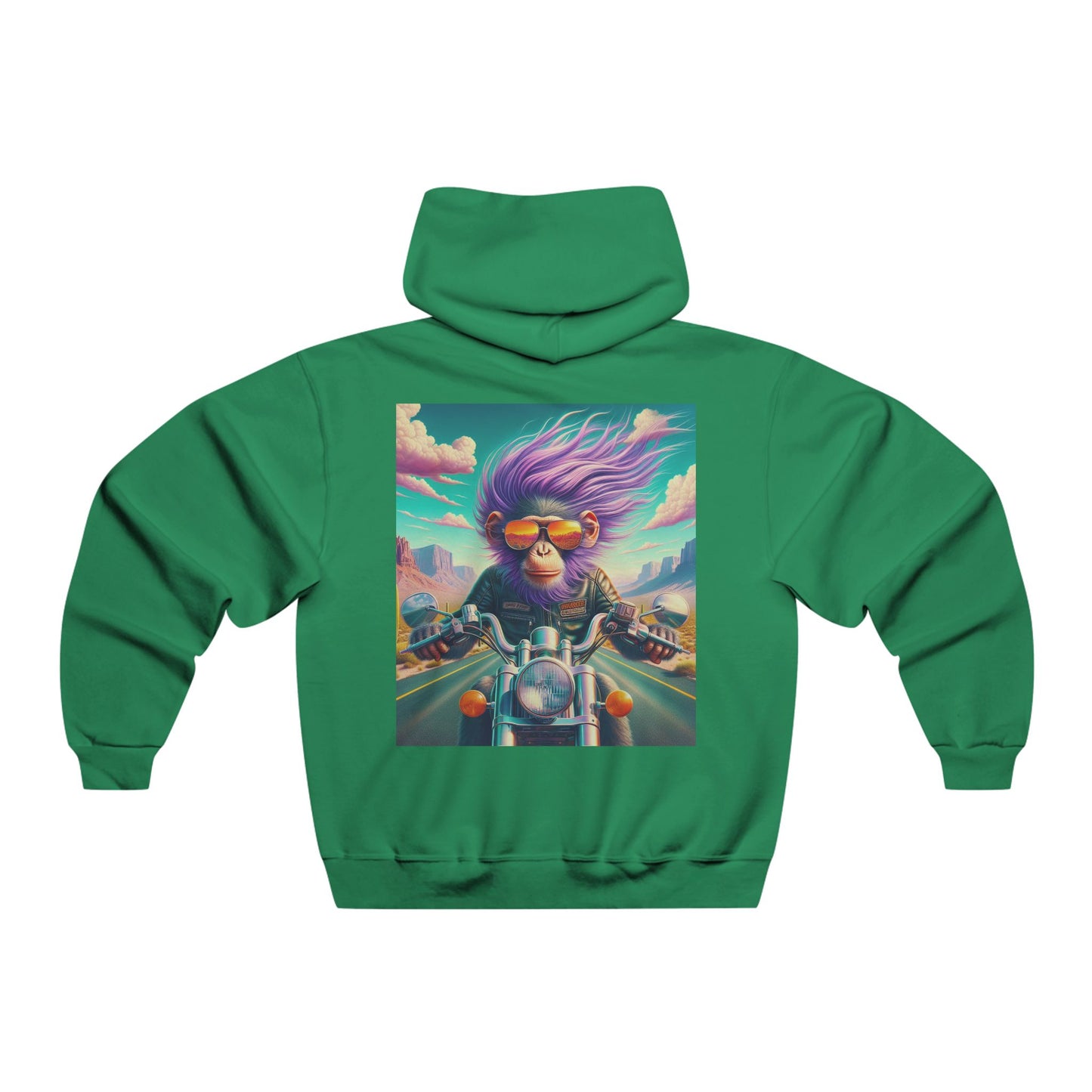 "Purple hair, neon skies, and a motorcycle that eats the stars for breakfast."Hooded Sweatshirt