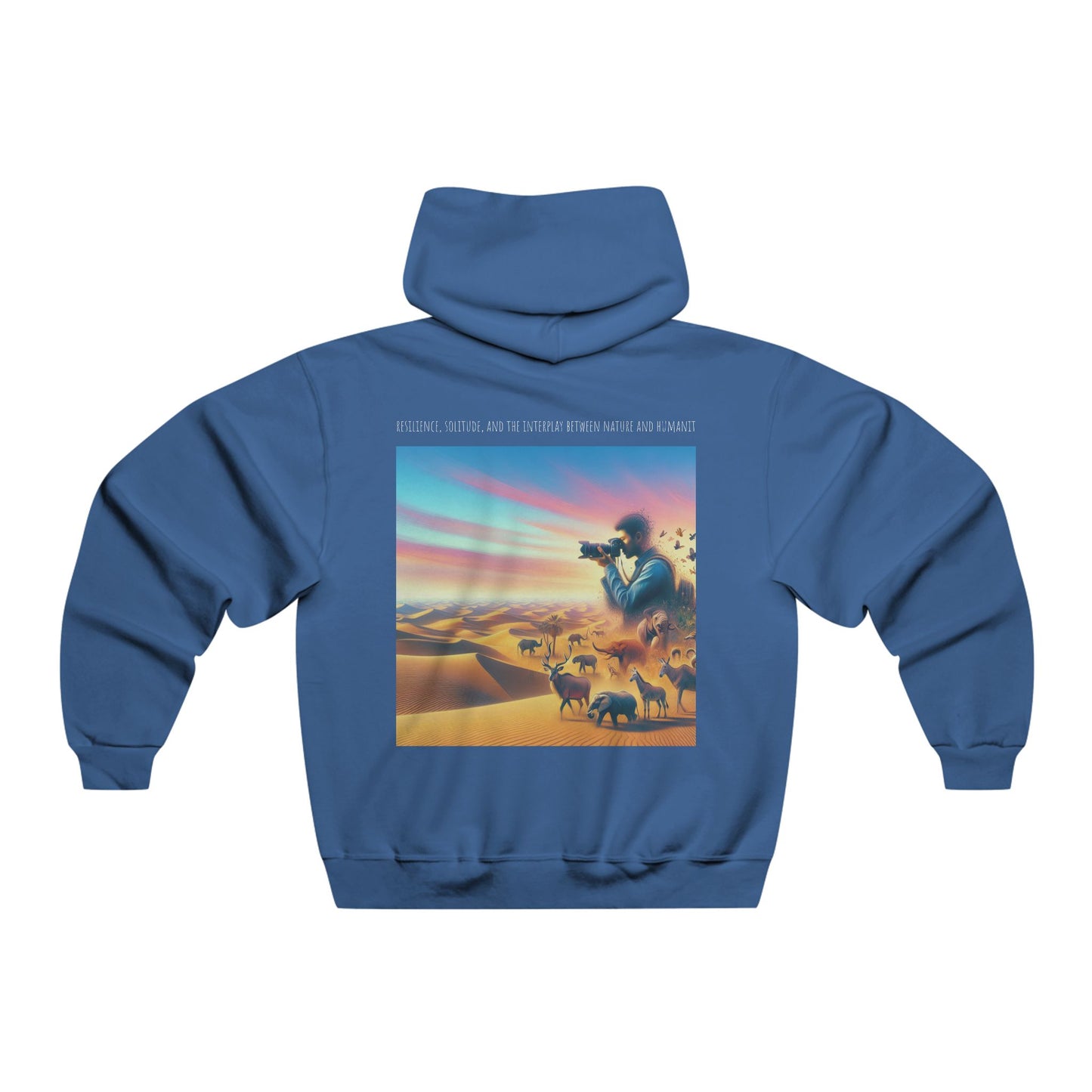 Resilience, solitude, and the interplay between nature and humanity.Hooded Sweatshirt