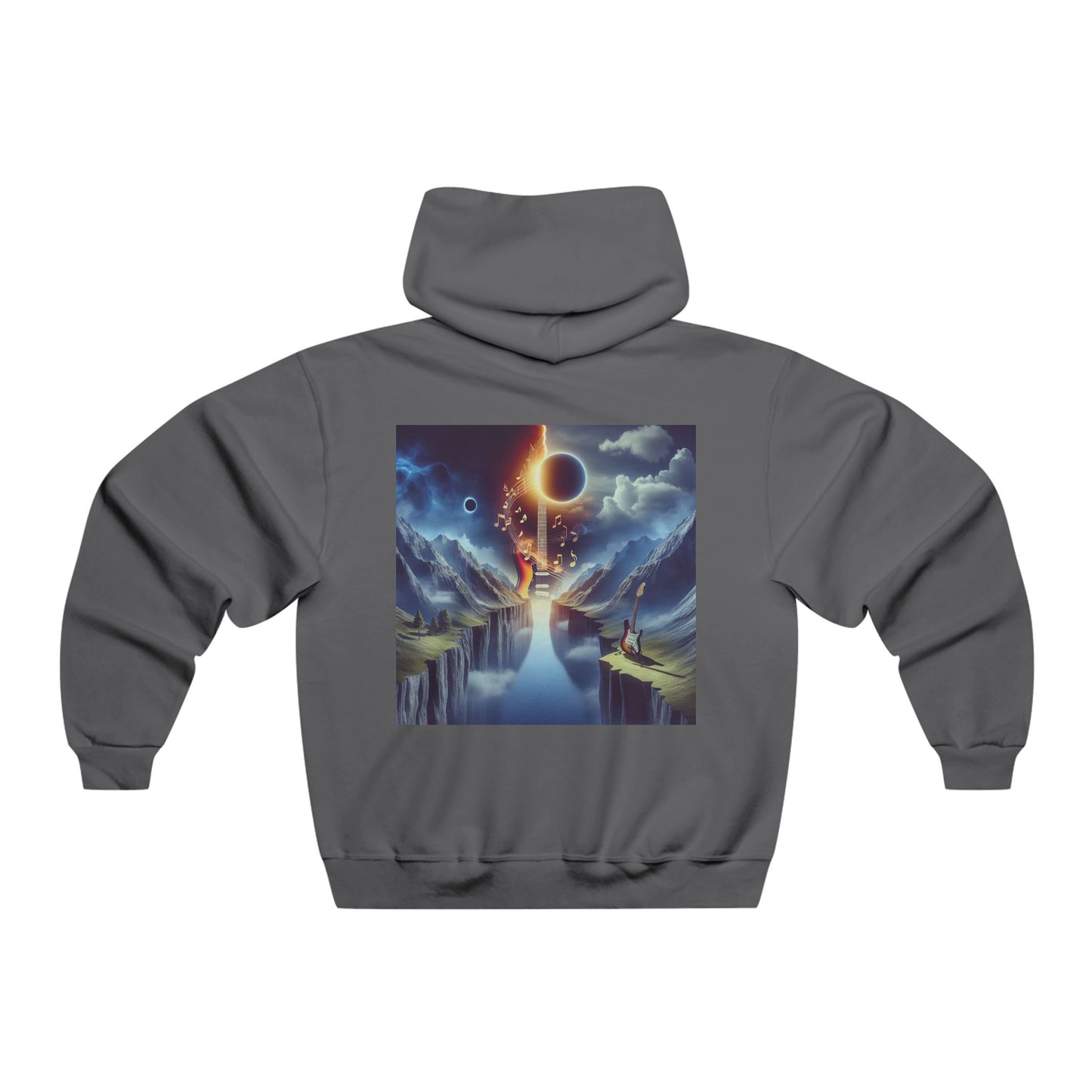 Strumming Thru Shadows Like an Eclipse Over Earth Hooded Sweatshirt