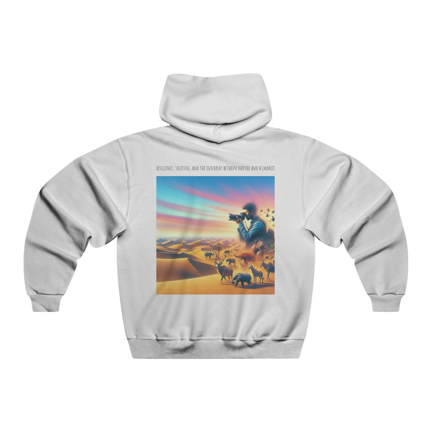 Resilience, solitude, and the interplay between nature and humanity.Hooded Sweatshirt