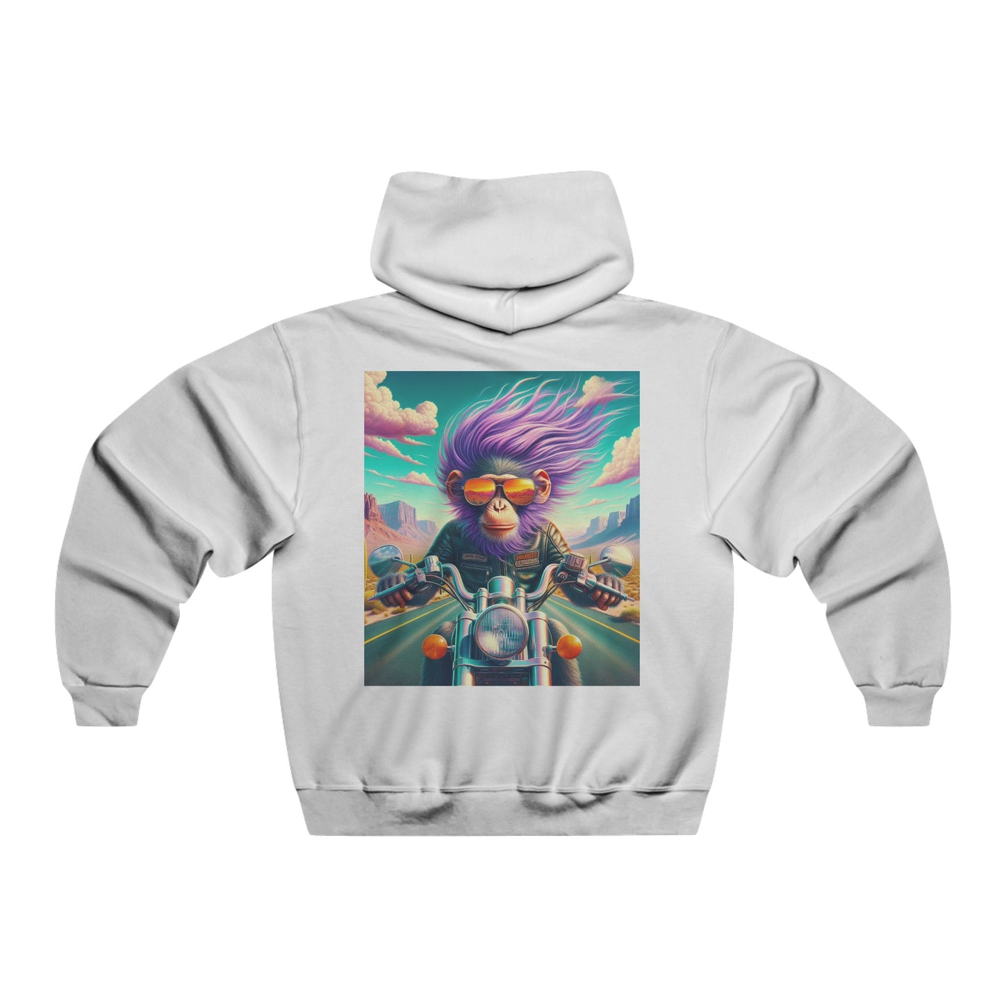 "Purple hair, neon skies, and a motorcycle that eats the stars for breakfast."Hooded Sweatshirt