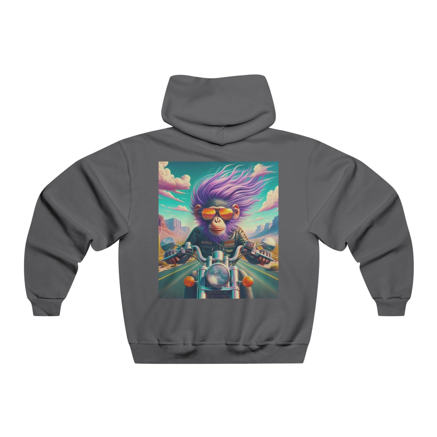 "Purple hair, neon skies, and a motorcycle that eats the stars for breakfast."Hooded Sweatshirt