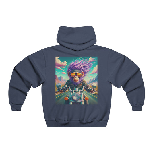 "Purple hair, neon skies, and a motorcycle that eats the stars for breakfast."Hooded Sweatshirt