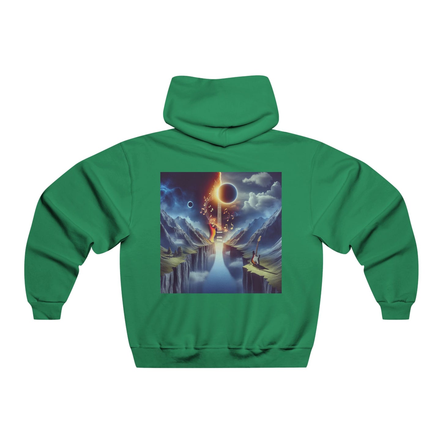 Strumming Thru Shadows Like an Eclipse Over Earth Hooded Sweatshirt