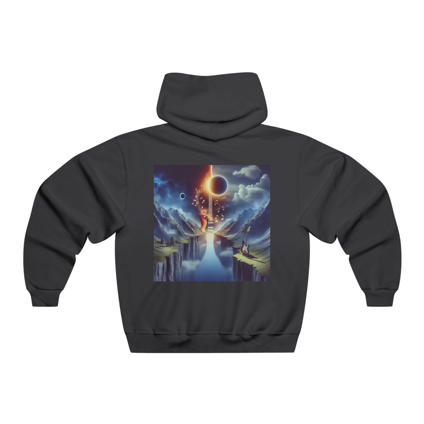 Strumming Thru Shadows Like an Eclipse Over Earth Hooded Sweatshirt