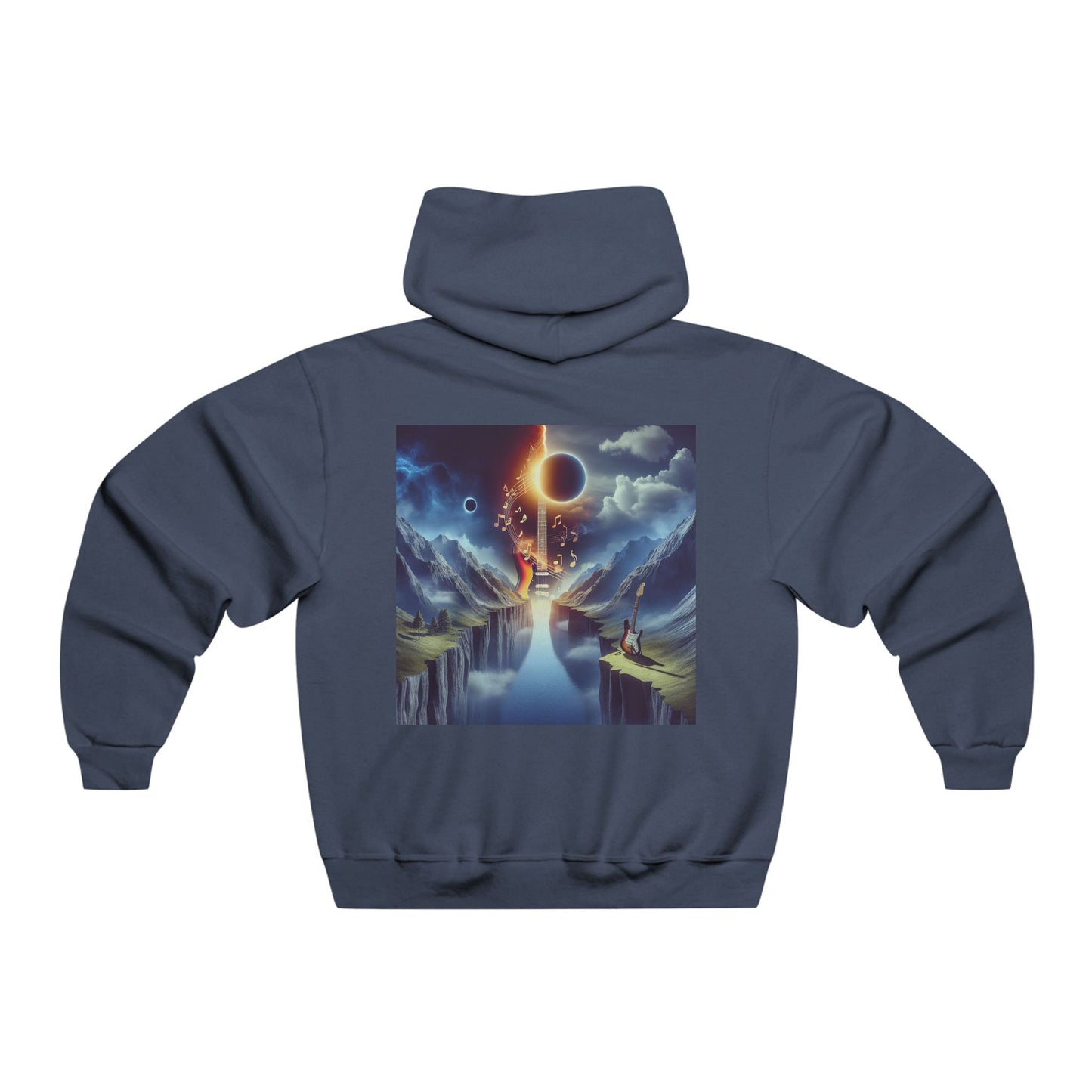 Strumming Thru Shadows Like an Eclipse Over Earth Hooded Sweatshirt