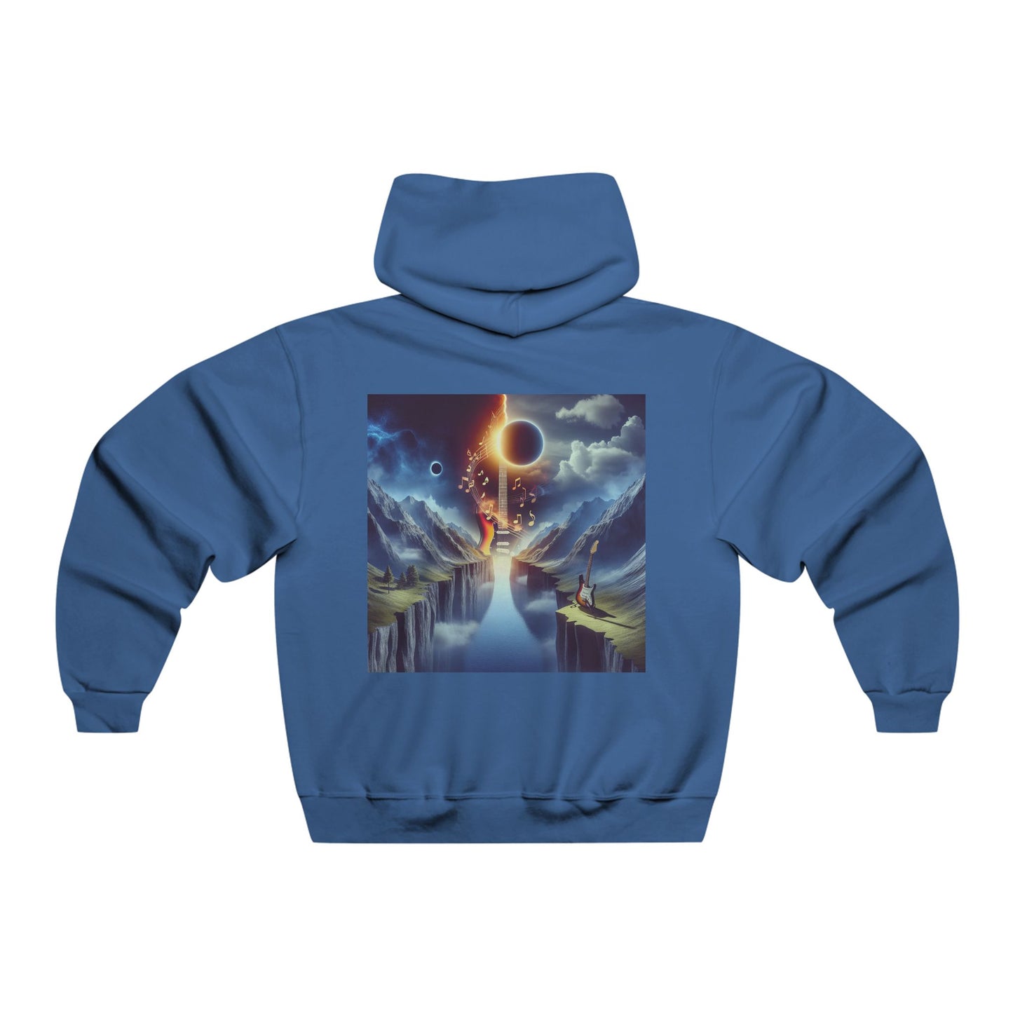 Strumming Thru Shadows Like an Eclipse Over Earth Hooded Sweatshirt