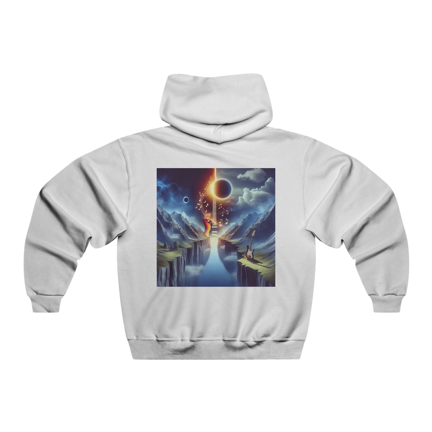 Strumming Thru Shadows Like an Eclipse Over Earth Hooded Sweatshirt