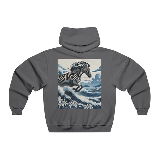 "The zebra’s stripes are as endless as the ocean’s waves, but the white lily reminds us that even in chaos, there is grace." Hooded Sweatshirt