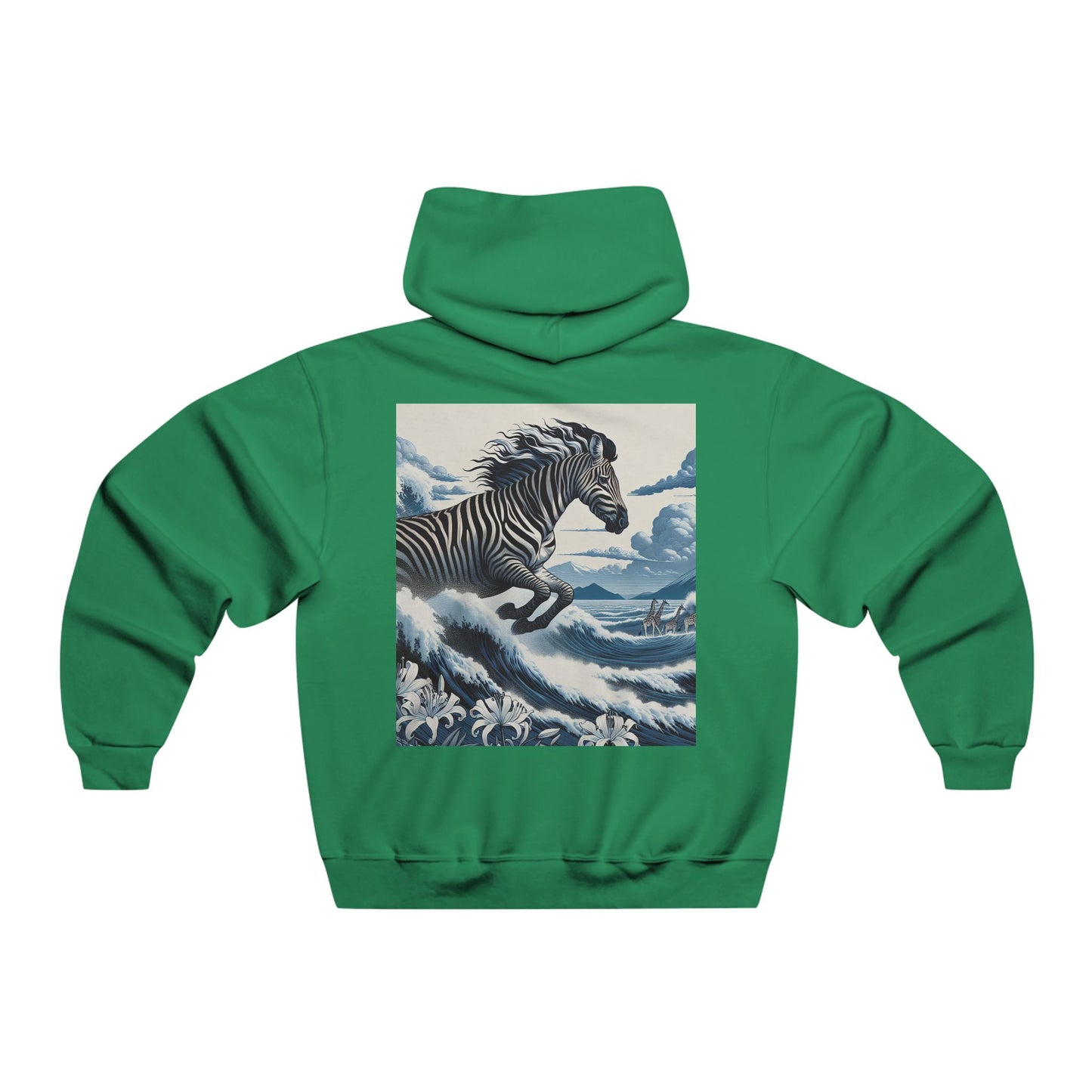 "The zebra’s stripes are as endless as the ocean’s waves, but the white lily reminds us that even in chaos, there is grace." Hooded Sweatshirt