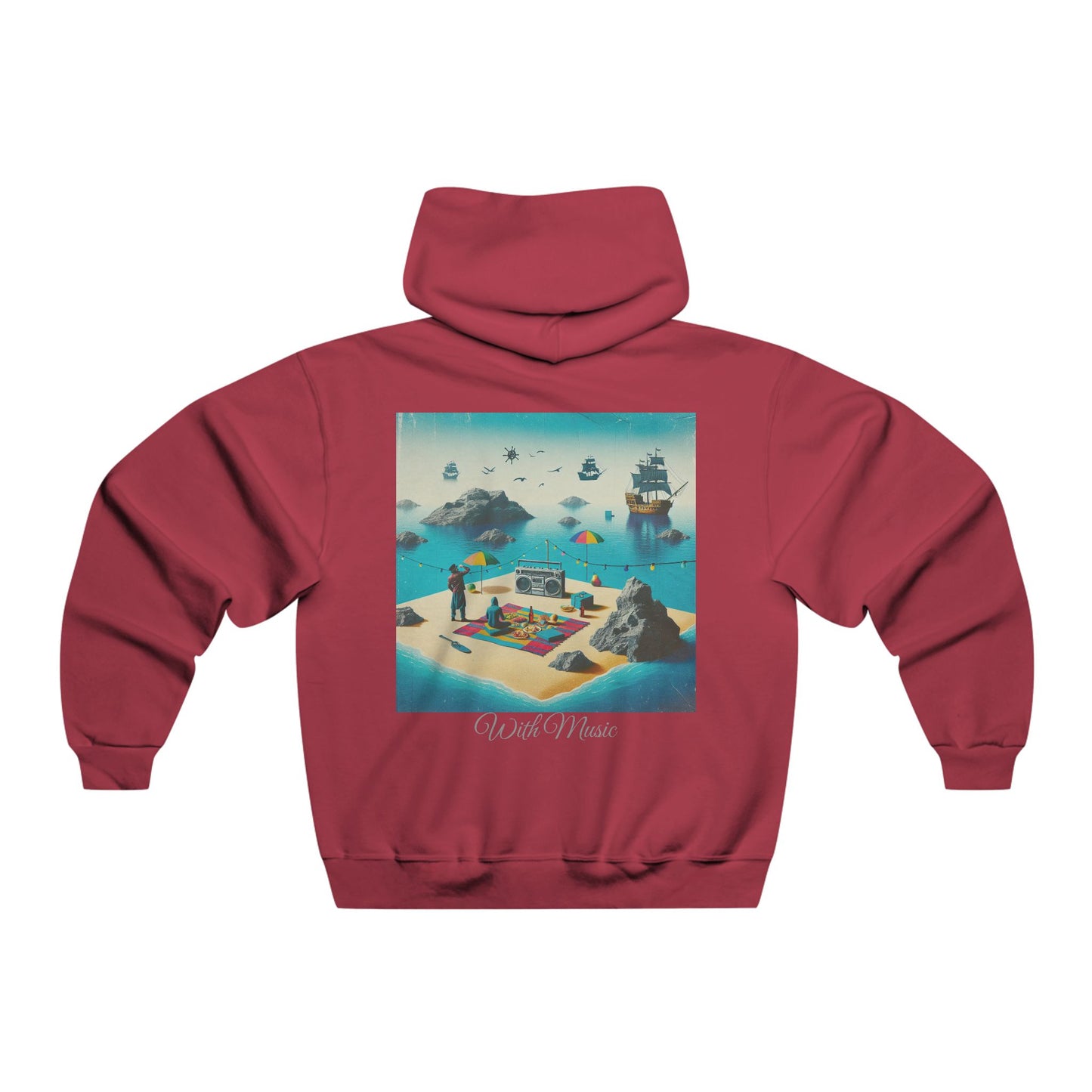 Isolated In a Pirates paradise With Music  Hooded Sweatshirt