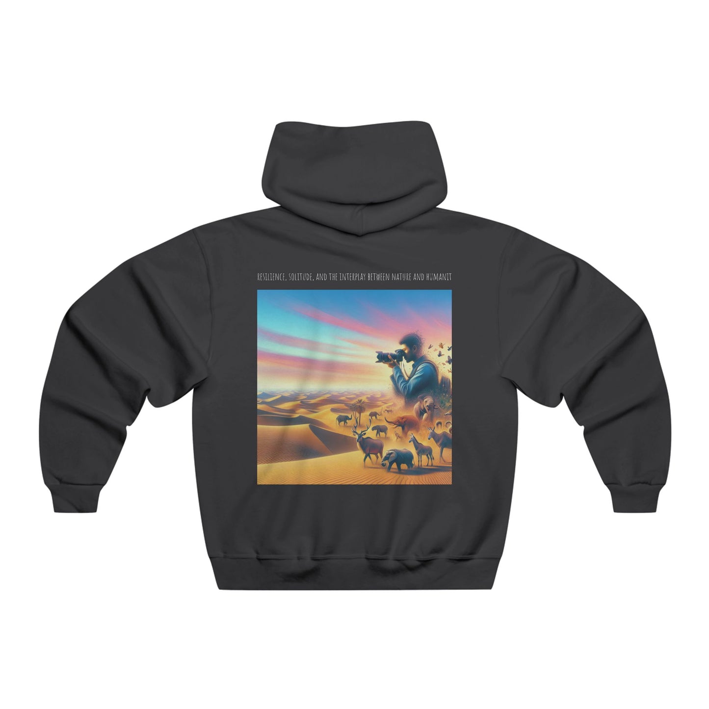 Resilience, solitude, and the interplay between nature and humanity.Hooded Sweatshirt