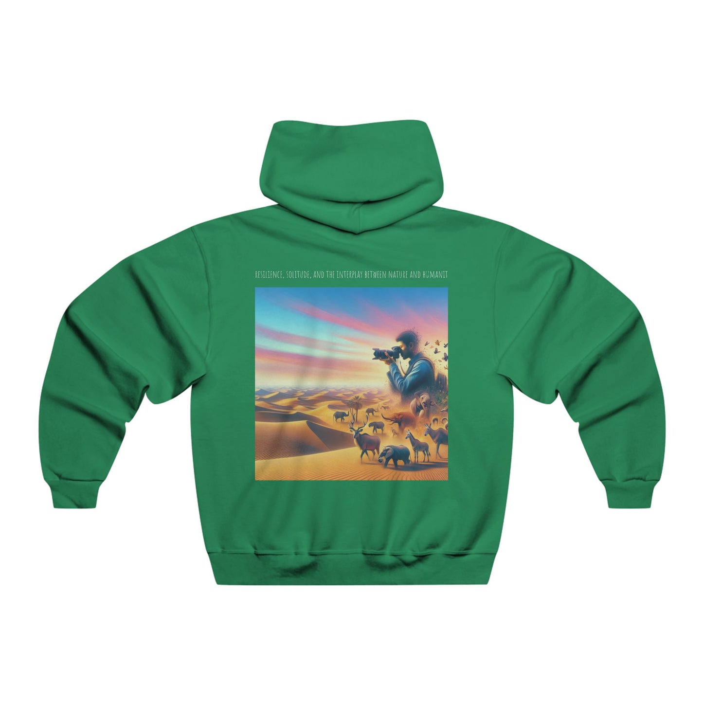 Resilience, solitude, and the interplay between nature and humanity.Hooded Sweatshirt