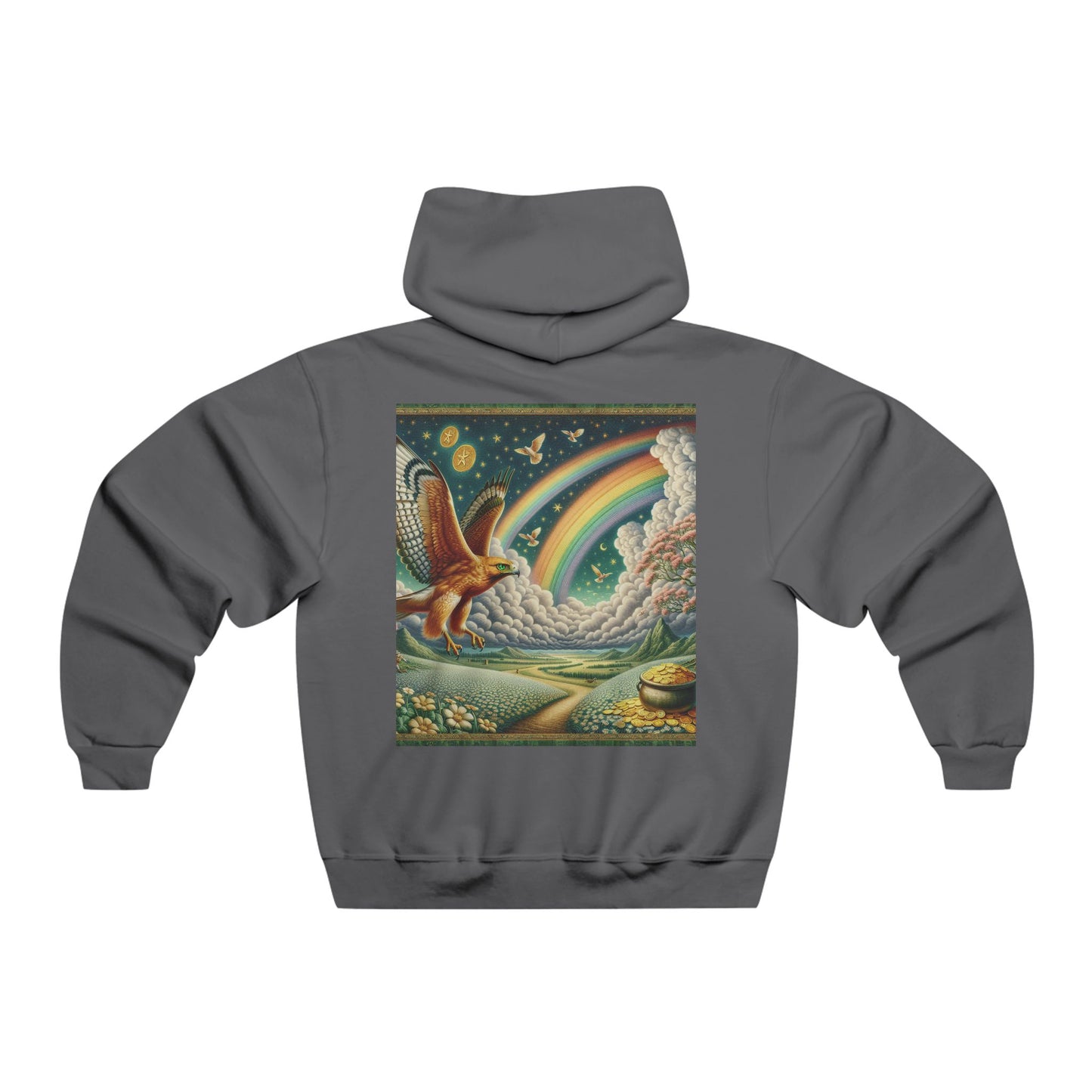 "In the wake of the rainbow’s light, I found a pot of gold, but it was the wings of freedom that truly made me soar."Hooded Sweatshirt